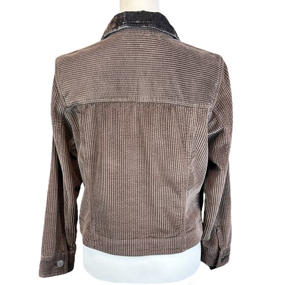 J.Jill Corduroy Jacket Petite Women Small  Brown Velvet Collar Cozy Button Coat - Picture 4 of 13
